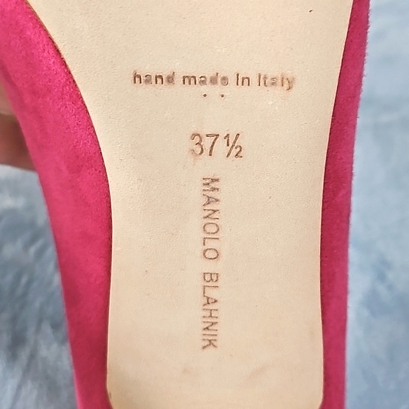 MANOLO BLAHNIK BB 90 Pumps in Fuchsia Suede - Picture 6 of 8